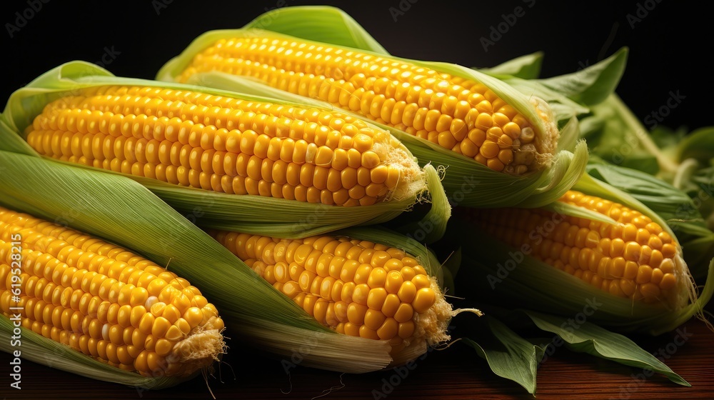 Raw corn cob isolated on white background.