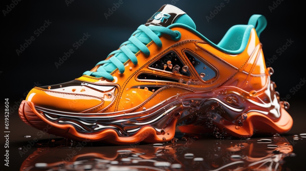 Modern running shoe with futuristic design.