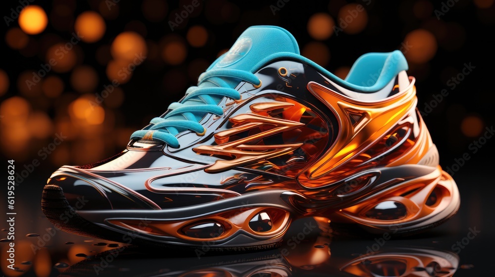 Modern running shoe with futuristic design.