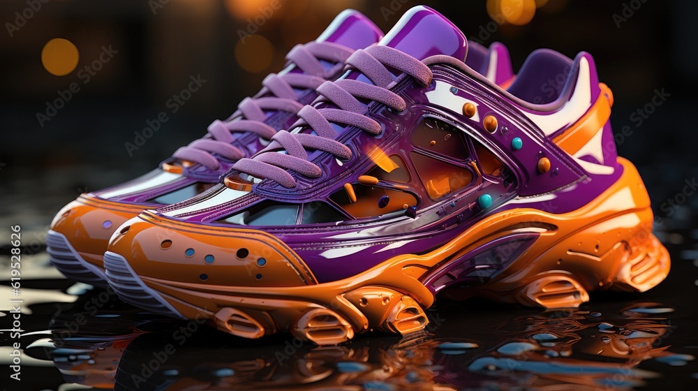 Modern running shoe with futuristic design.