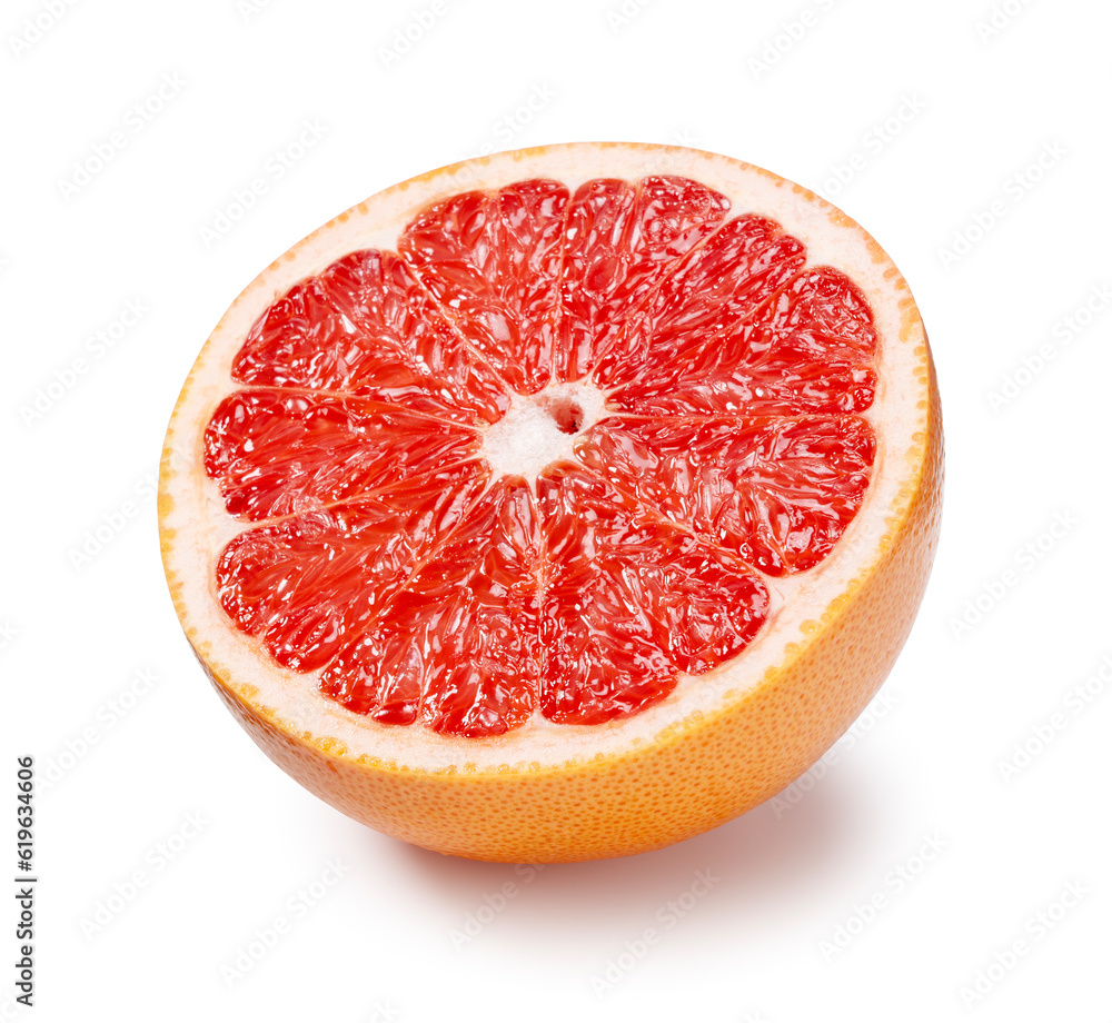 Grapefruit placed against a white background.