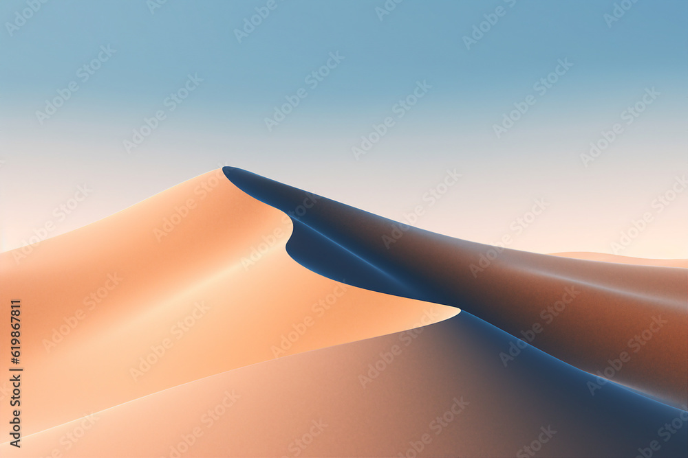 Generative ai picture image collage of desert sahara dunes beautiful landscape in sun morning sunshi