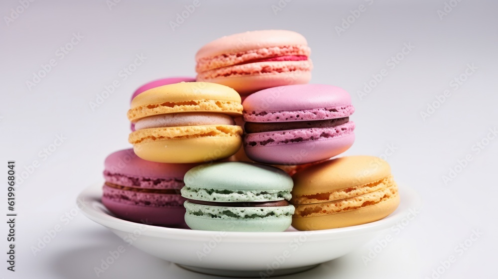 French macaroons. Illustration AI Generative