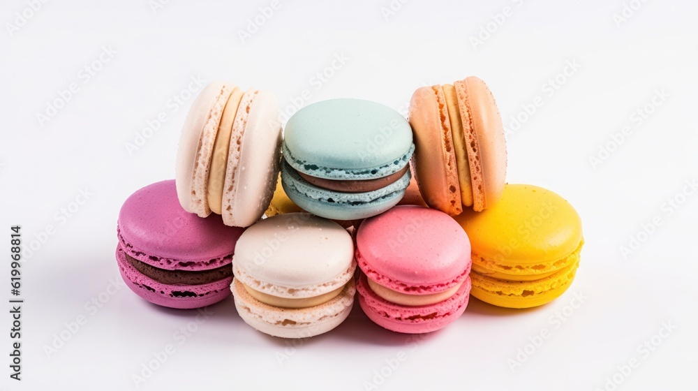 French macaroons. Illustration AI Generative