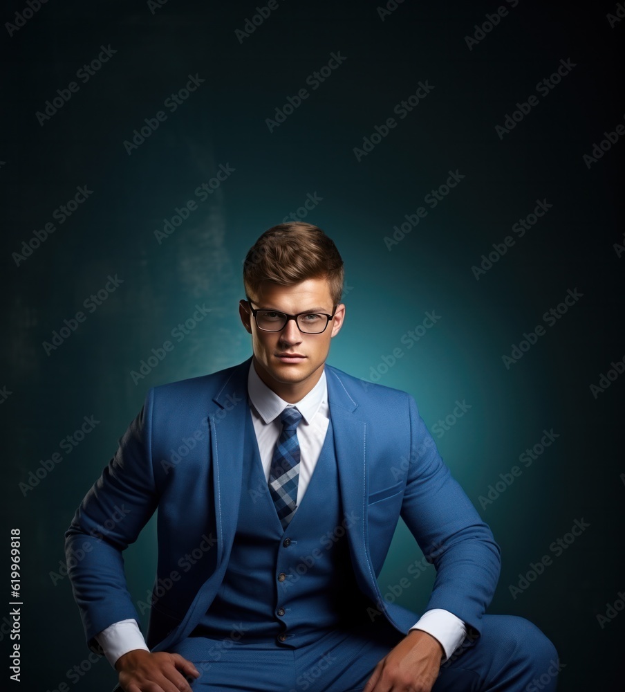 Young handsome man. Illustration AI Generative.