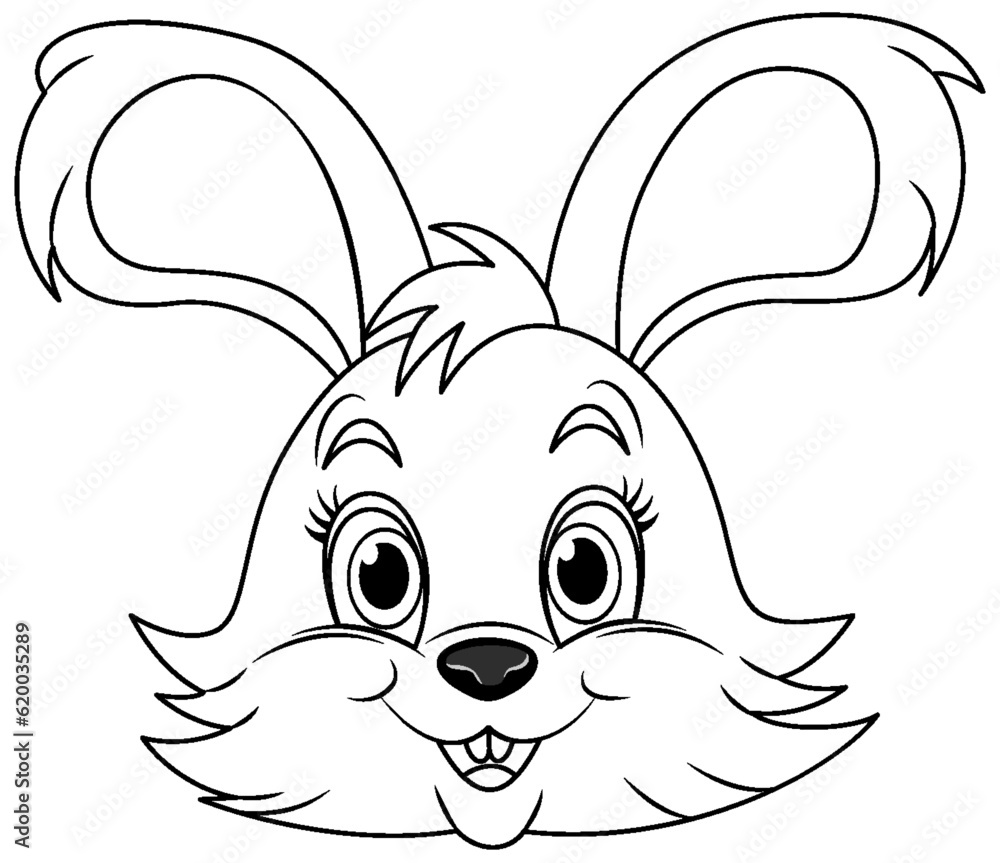 Coloring Page Outline of Cute Rabbit