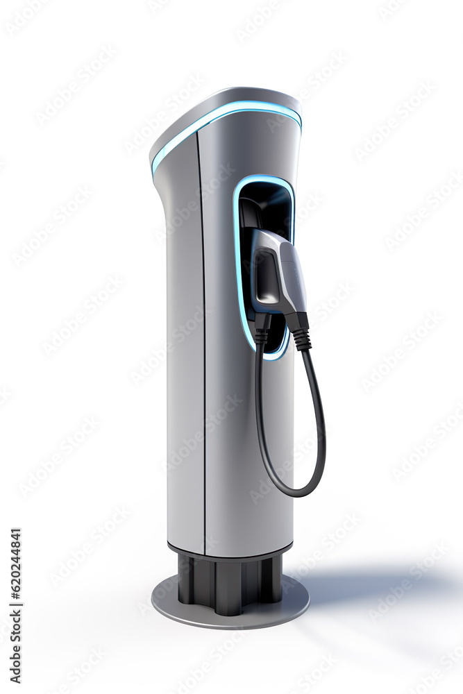 Fast electric car charger green energy environment friendly driving vehicle station. Modern transpor