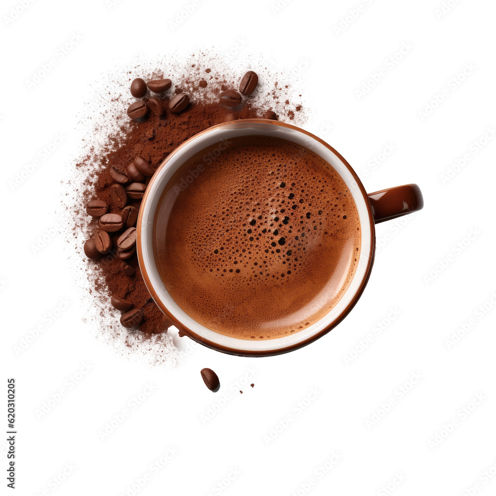 Cup of hot chocolate isolated. Illustration AI Generative.