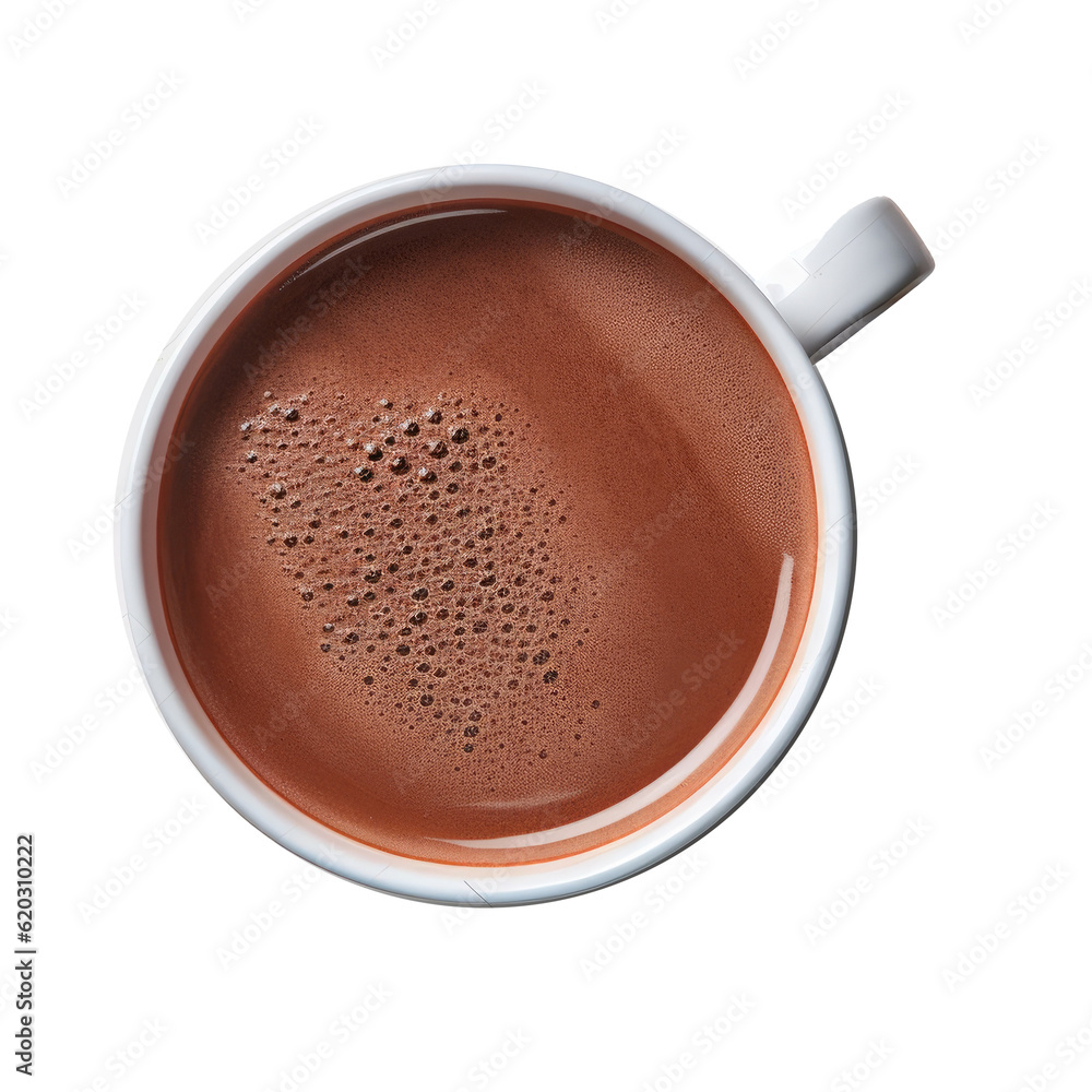 Cup of hot chocolate isolated. Illustration AI Generative.