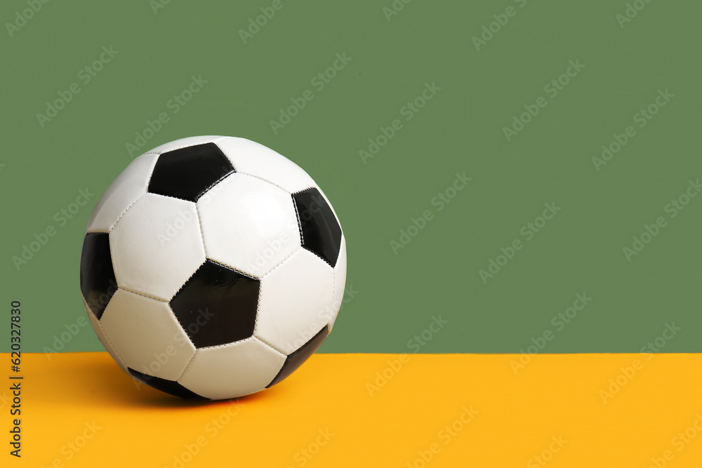 Soccer ball on color  background