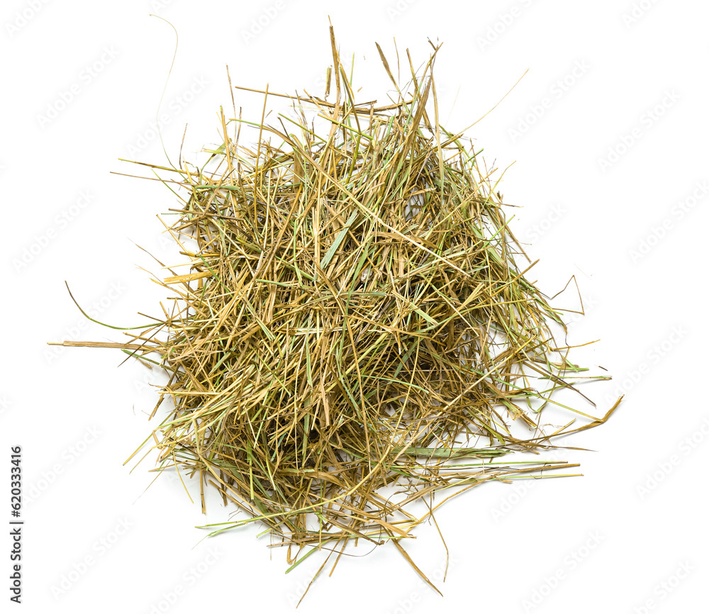 Heap of straw on white background