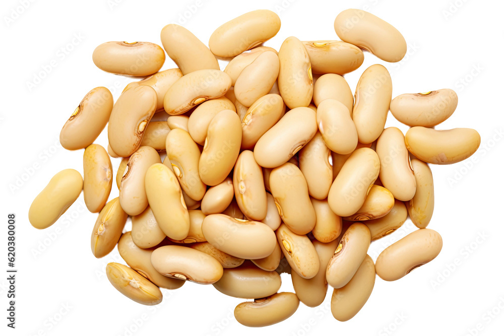 White kidney beans are extracted. A heap of cooked cannellini beans, baked legume, canned yellow bea