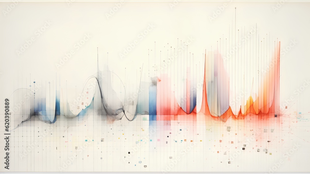 An abstract artistic depiction of data chart, symbolizing the vastness and complexity of data scienc