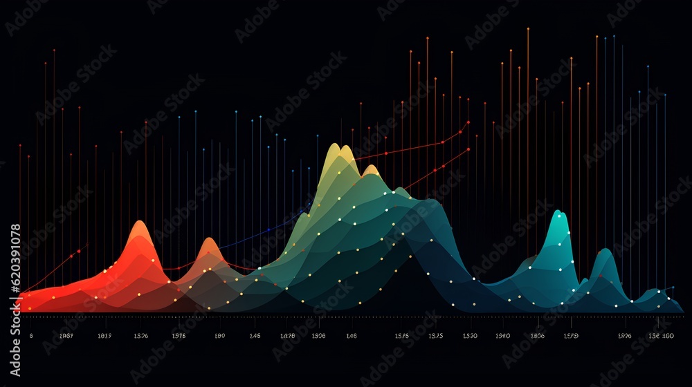 An abstract artistic depiction of data chart, symbolizing the vastness and complexity of data scienc