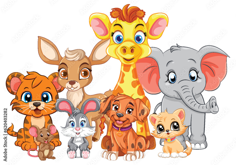 Cute Wild Animals Group