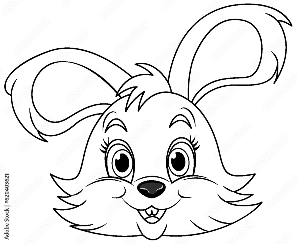 Coloring Page Outline of Cute Rabbit