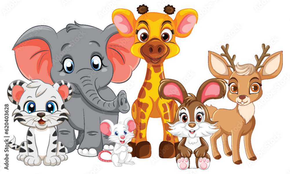 Cute Wild Animals Group