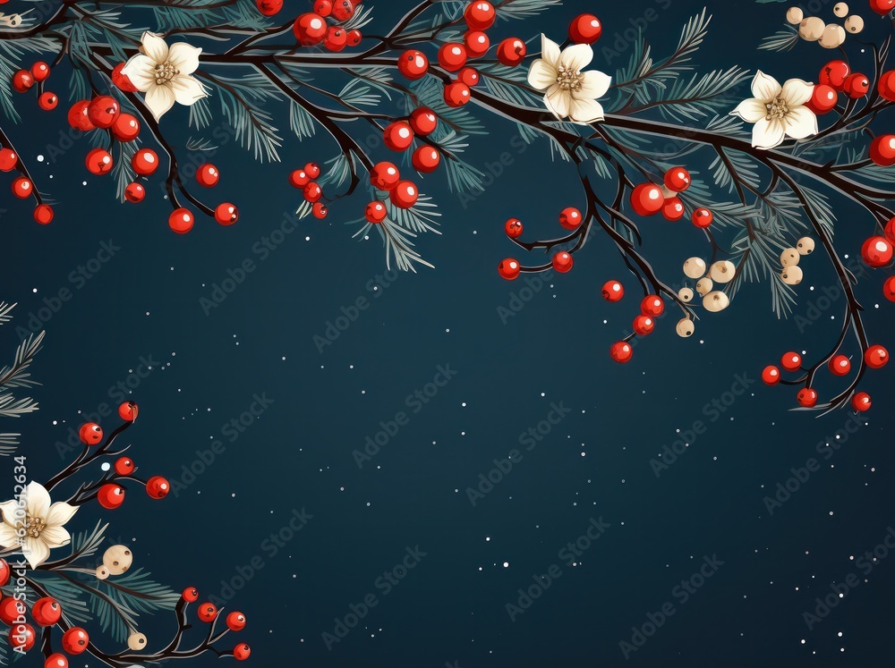 Christmas background. Illustration AI Generative.