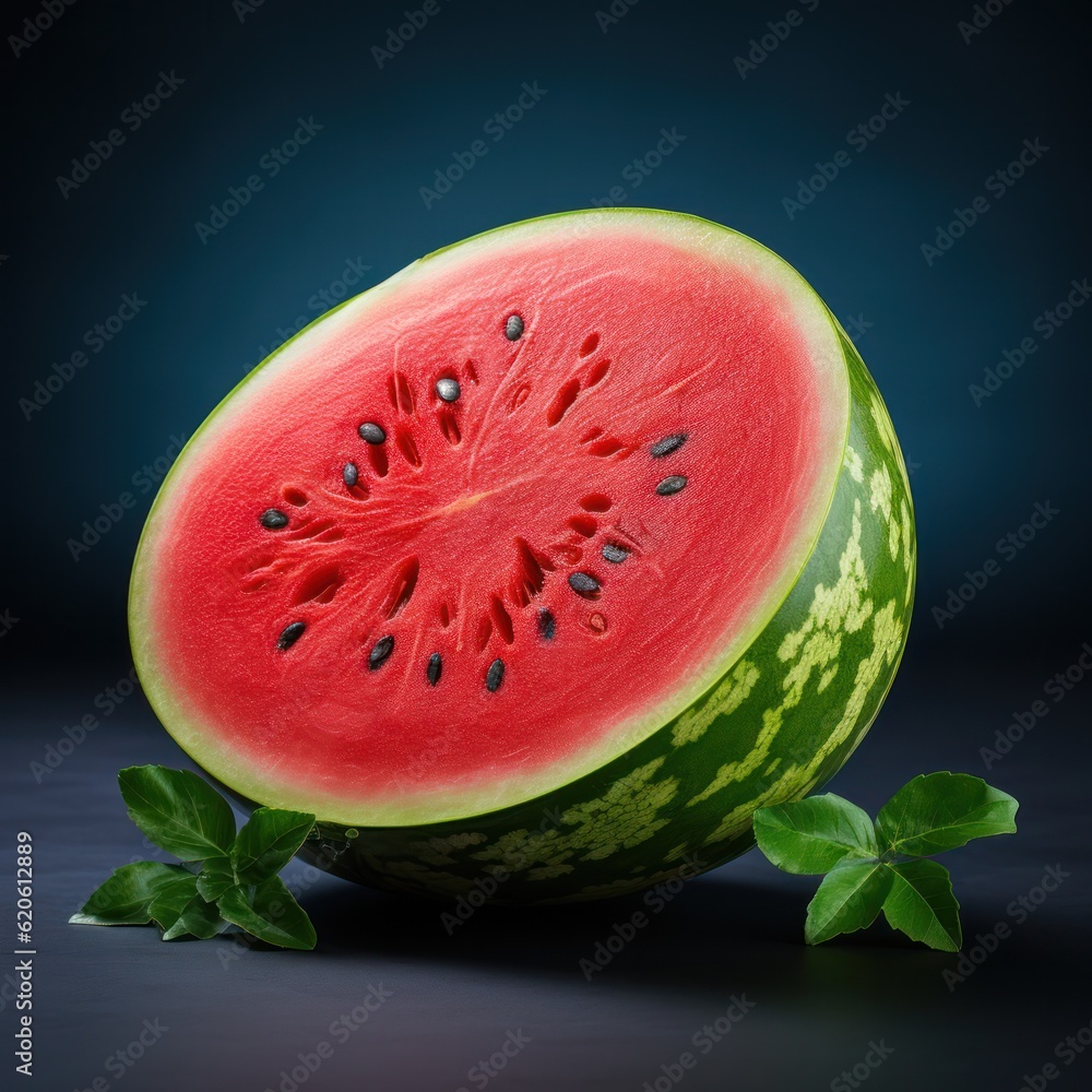 Ripe watermelon. Illustration AI Generative.