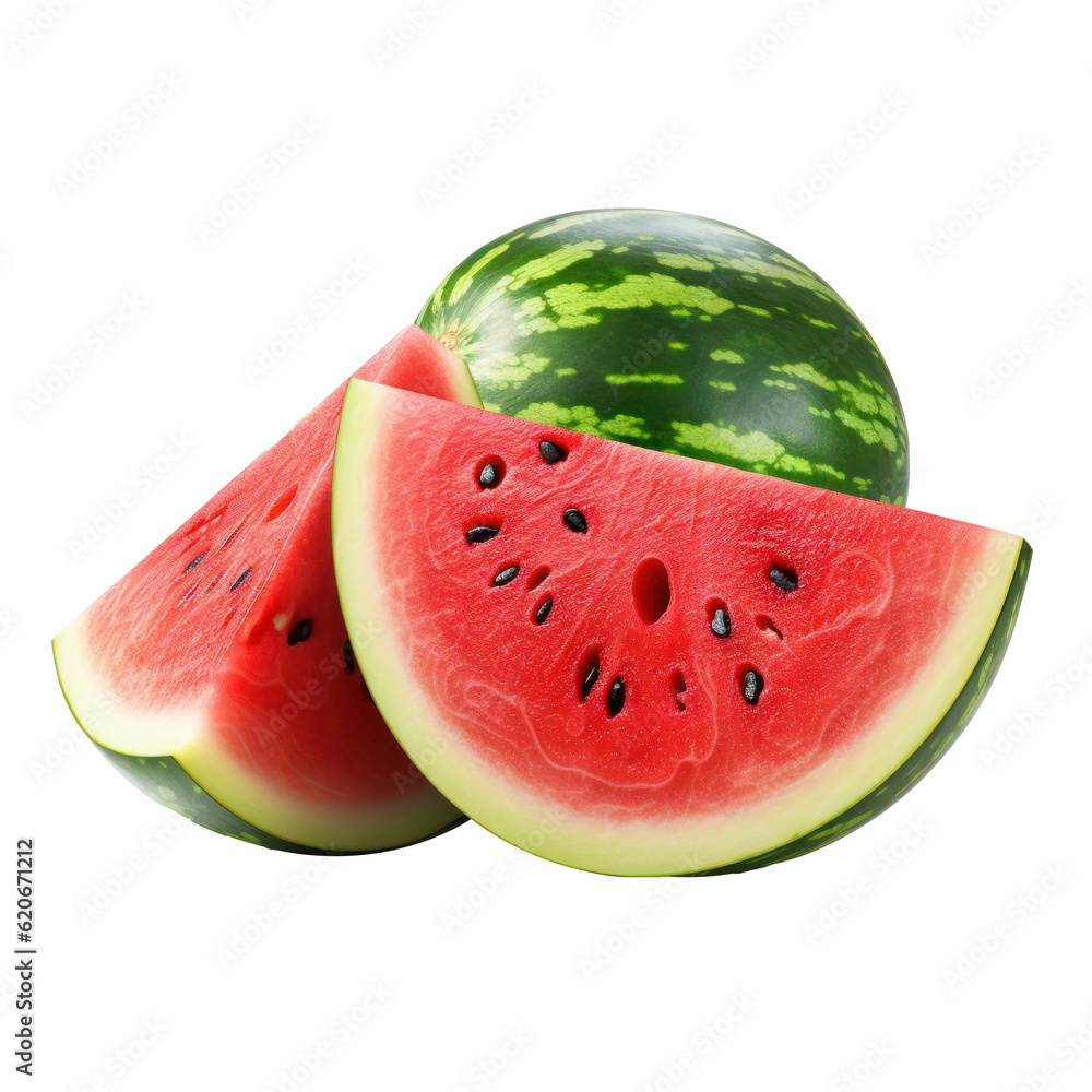 Ripe watermelon. Illustration AI Generative.