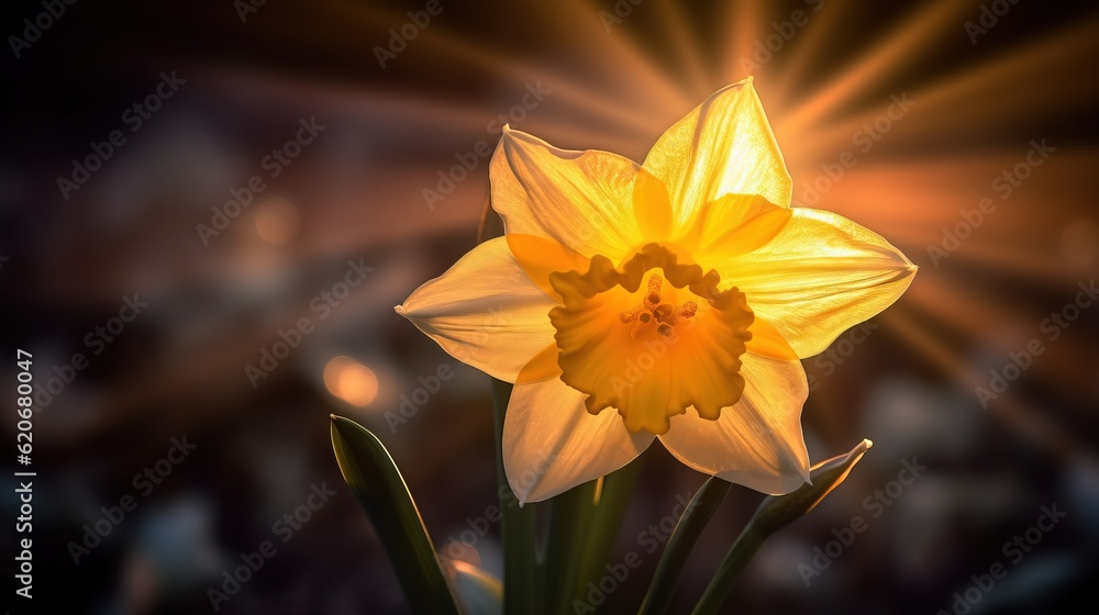  a close up of a yellow flower with the sun shining through its lens flares in the background and a