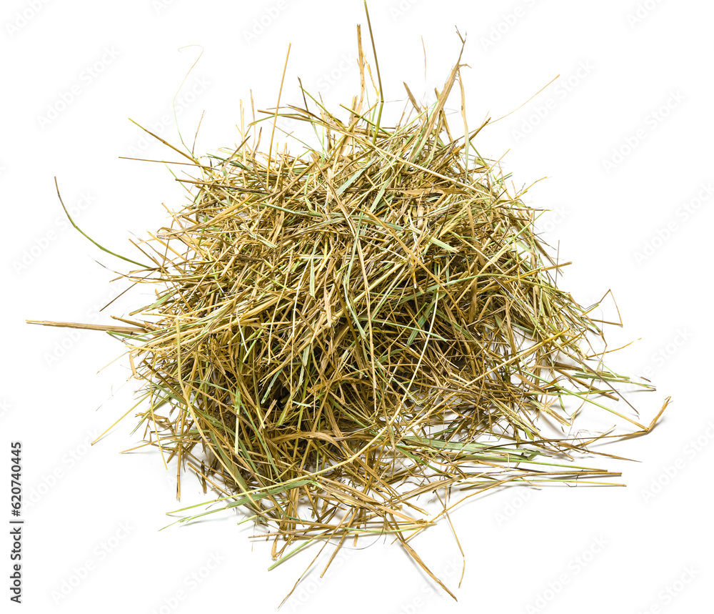 Heap of straw on white background