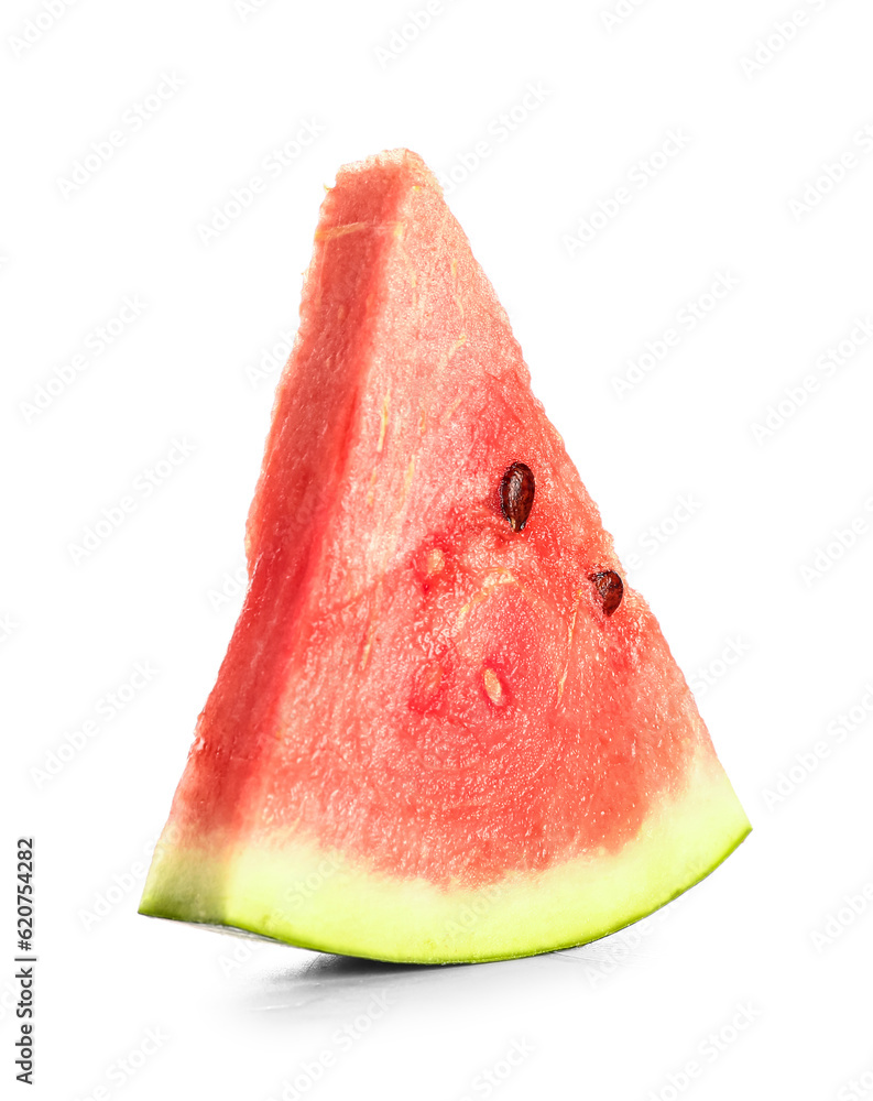 Piece of fresh watermelon on white background