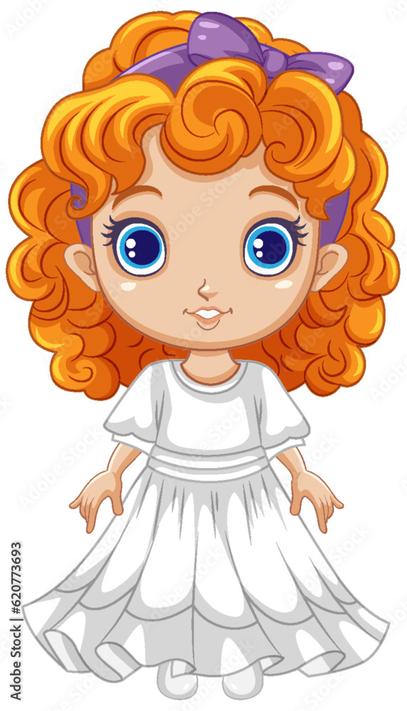 Cute Girl with Orange Curly Hair