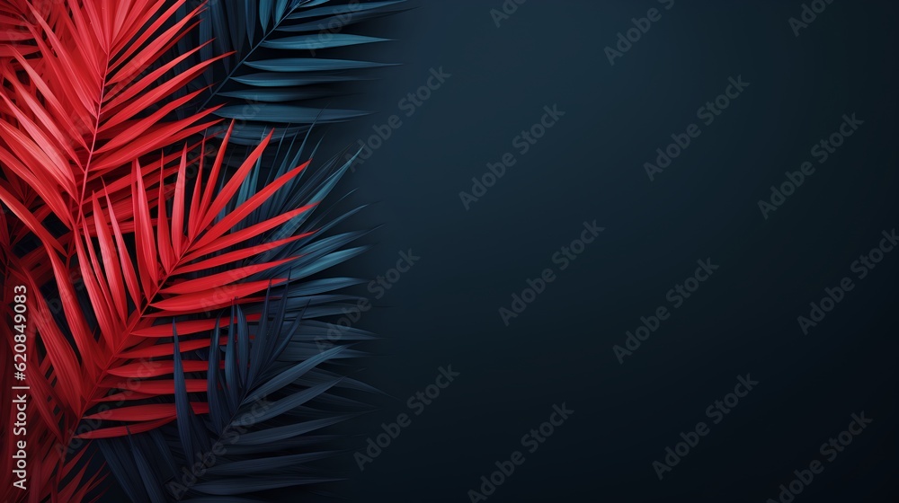 An abstract modern background features a stylized palm design, awash in a unique color blend of stri