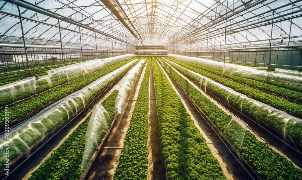 greenhouse interior with plants