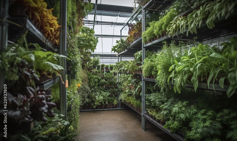 plants in a greenhouse