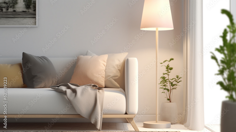 modern living room HD 8K wallpaper Stock Photographic Image