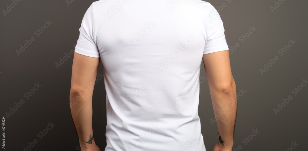 White t-shirt mockup. Illustration AI Generative.