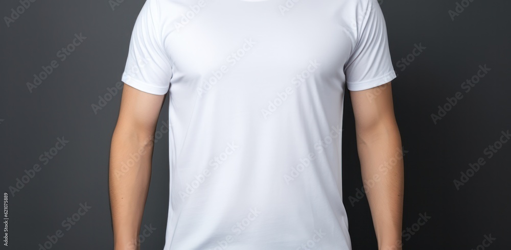 White t-shirt mockup. Illustration AI Generative.