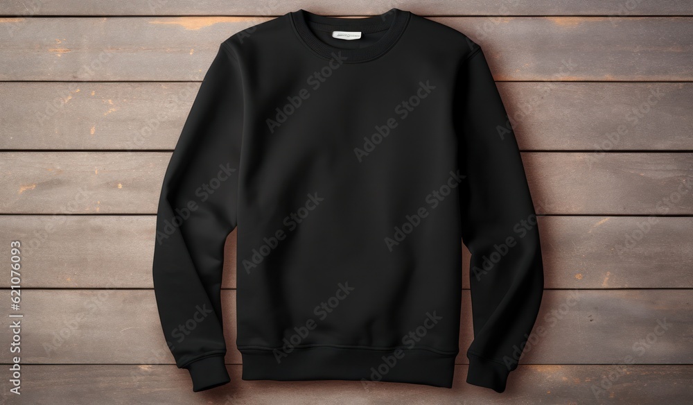 Black pullover mockup. Illustration AI Generative.