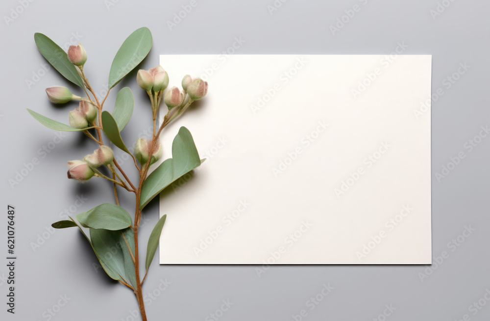 Empty note card natural background. Illustration AI Generative.