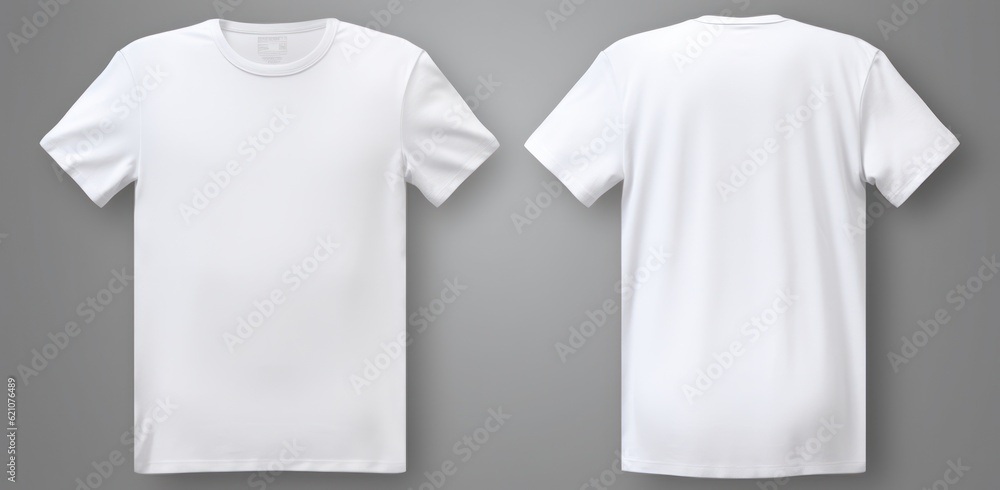 White t-shirt mockup. Illustration AI Generative.