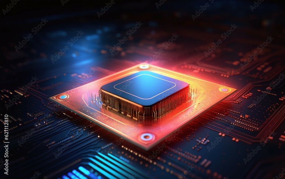 AI processor on a electronic circuit board