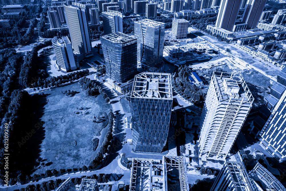 Blue City CBD skyscraper aerial photography