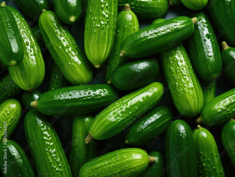 Green cucumbers background