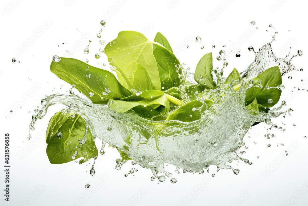 Fresh swede vegetable splash water isolated on a white background. (ai generated)