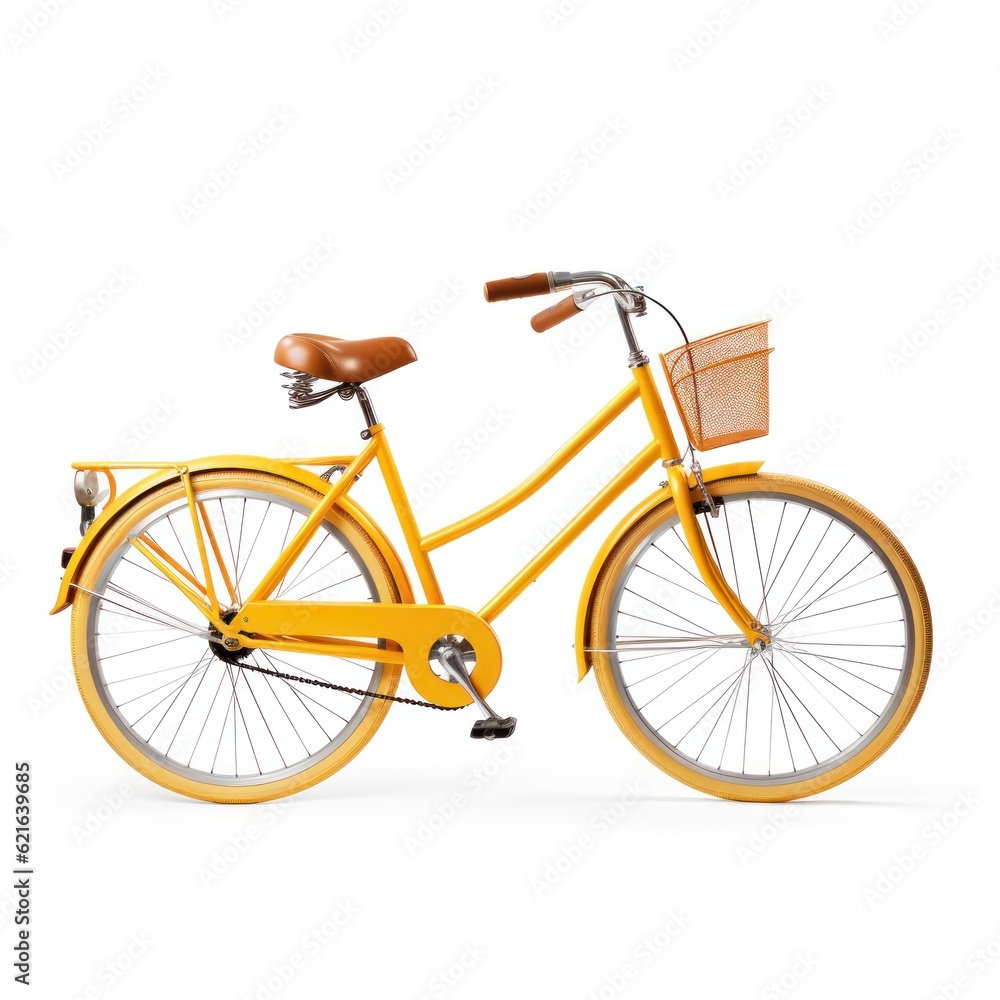 Bicycle isolated on white. Illustration AI Generative.