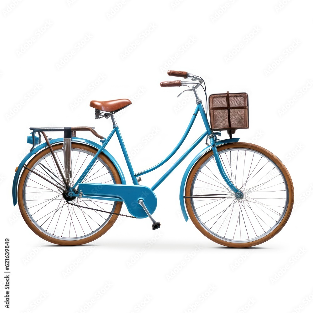 Bicycle isolated on white. Illustration AI Generative.