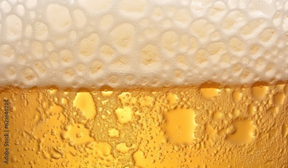 Beer closeup background. Illustration AI Generative.