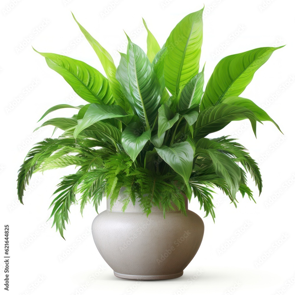 Deciduous plant spathiphyllum isolated. Illustration AI Generative.