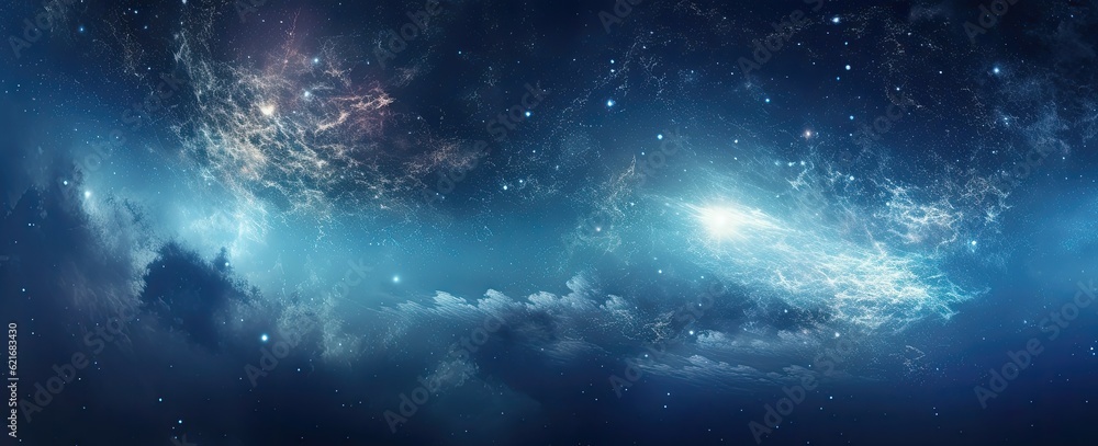 Panorama milky way galaxy with stars and space dust in the universe