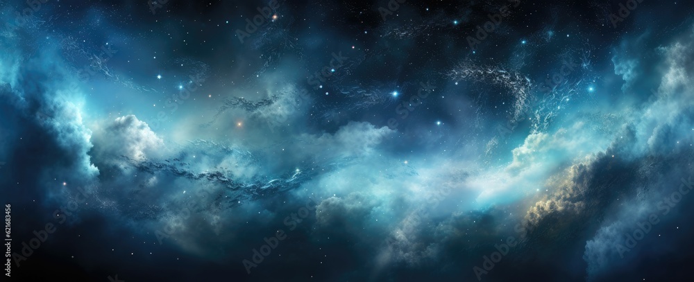 Panorama milky way galaxy with stars and space dust in the universe