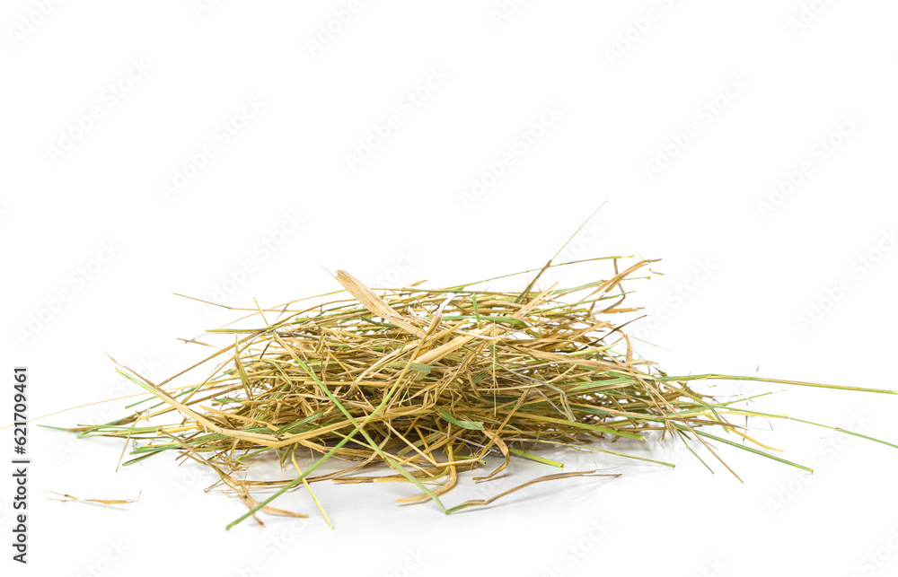 Heap of straw on white background