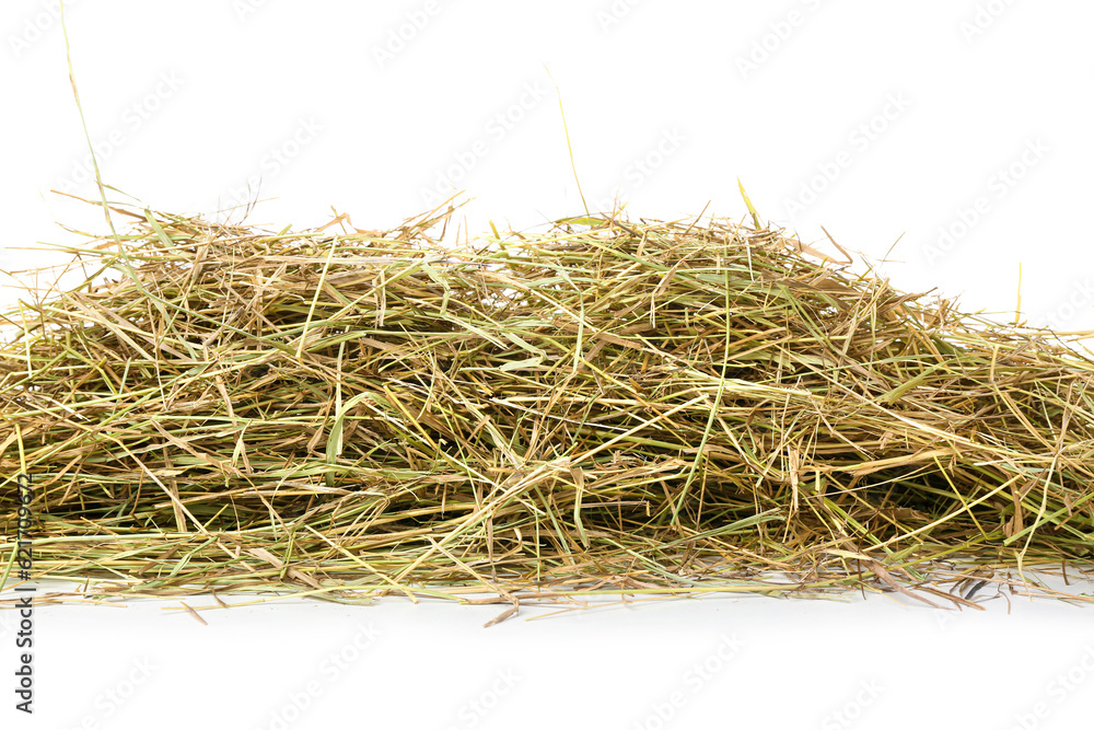 Heap of straw on white background