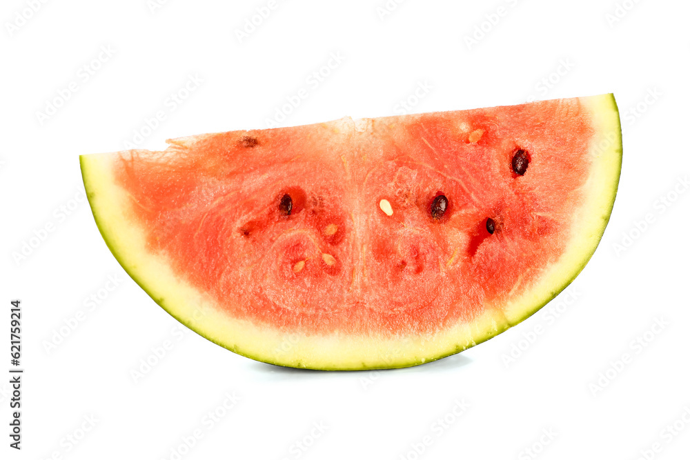 Piece of fresh watermelon on white background